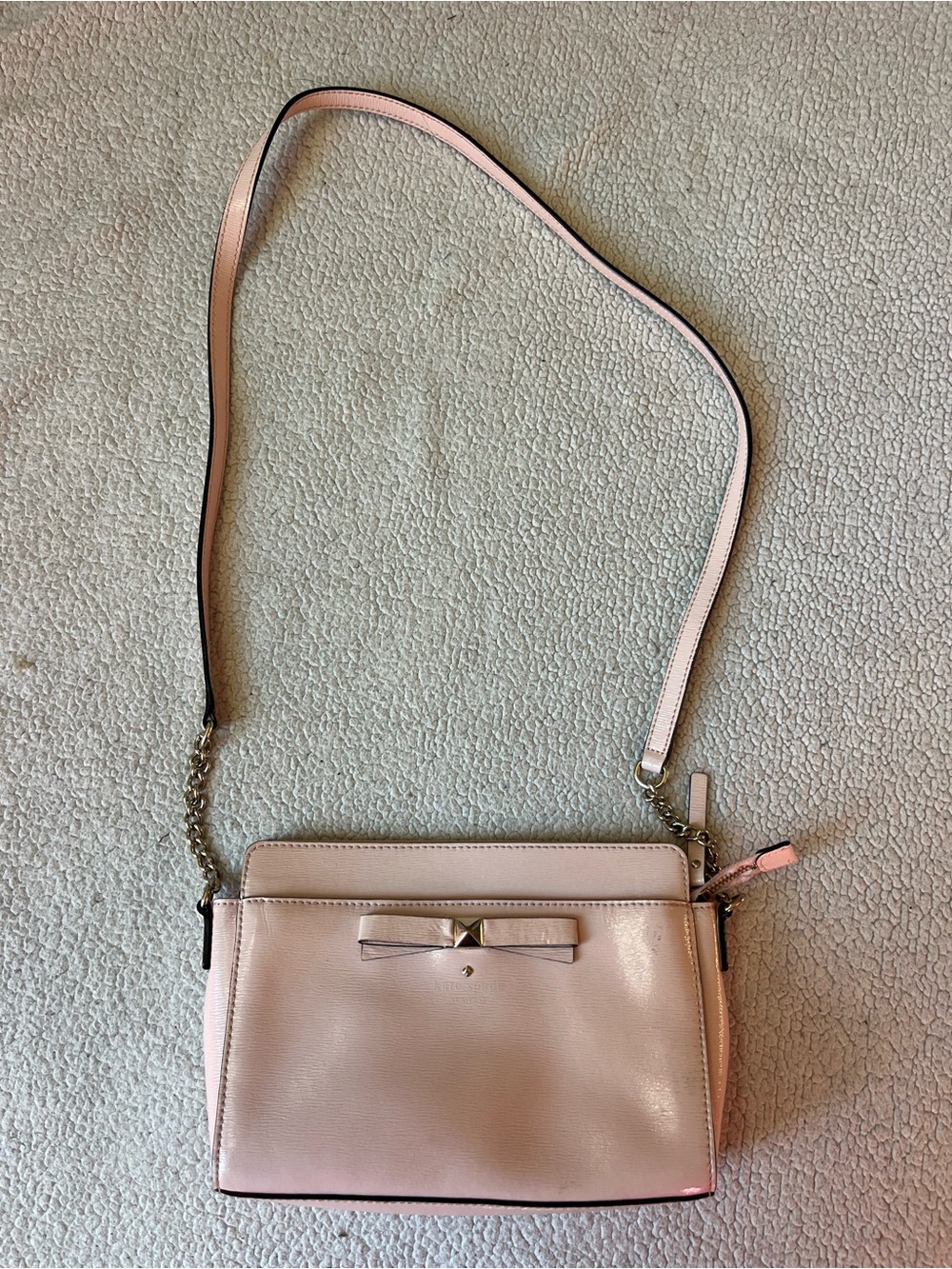 Kate Spade Light Pink Angelica Crossbody Bag Leather Bow